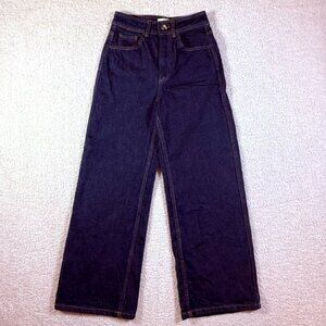 Sezane Womens Wide Leg Crop Jeans Dark Wash Indigo Size 34 - fits like US 24
